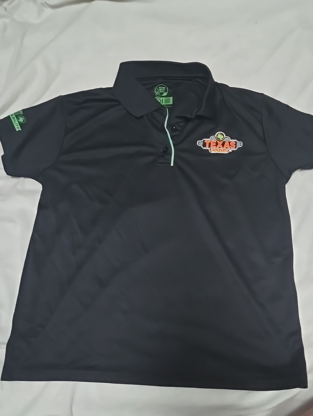 Texas Roadhouse Sustainable Logo Polo Shirt - Black/Green